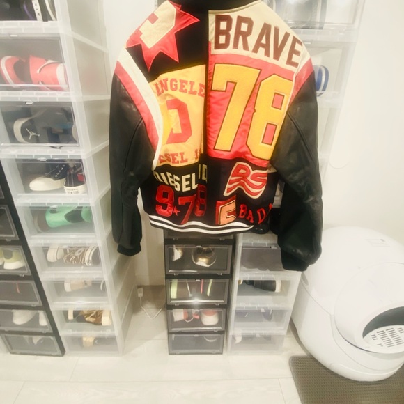 Colorful Patchwork Varsity Jacket - Picture 2 of 2